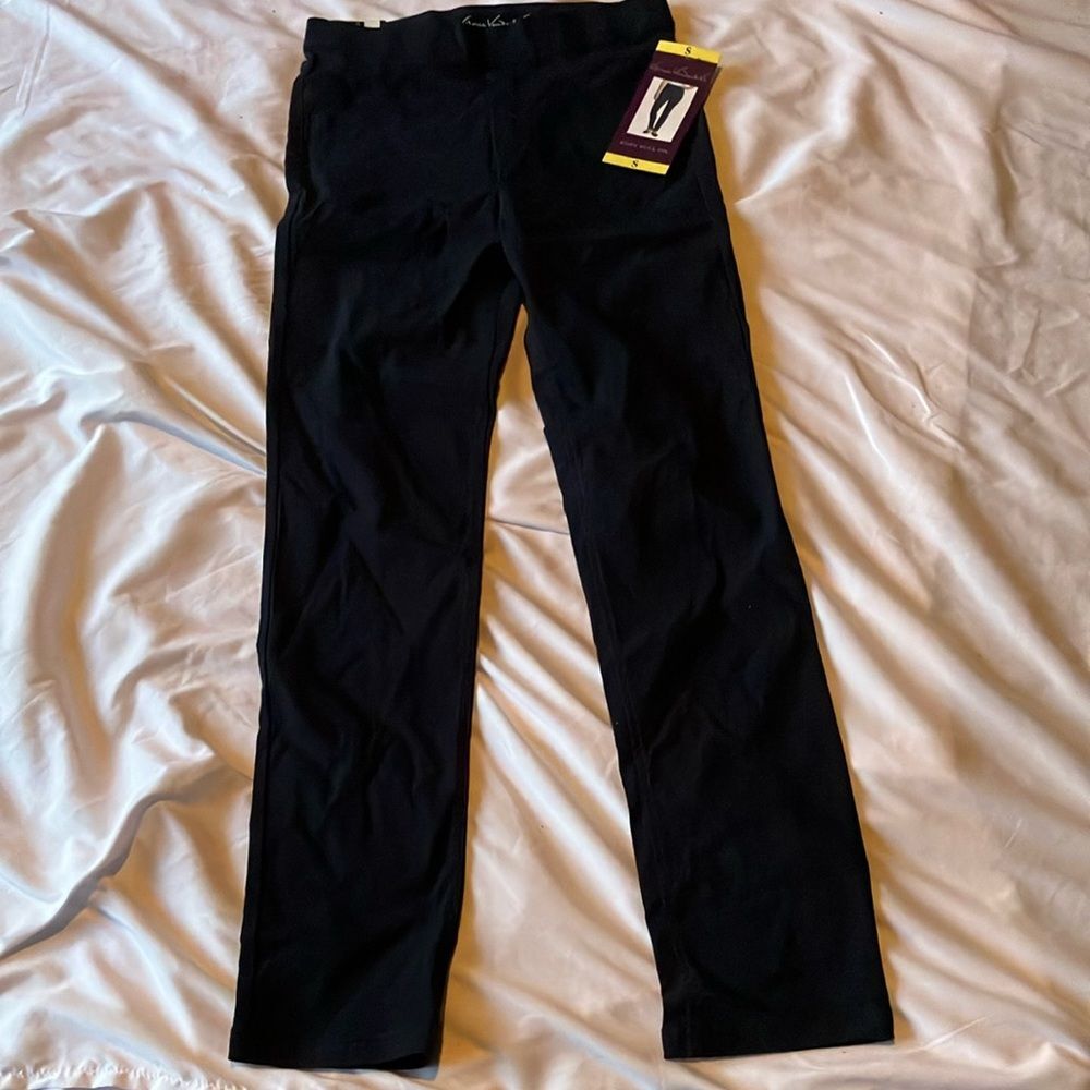 Gloria Vanderbilt Zoey Pull On Dark Blue Straight Leg Slim Fit Pants